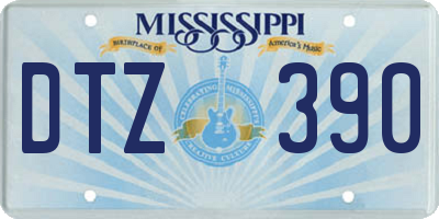 MS license plate DTZ390