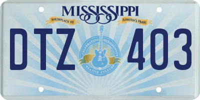 MS license plate DTZ403