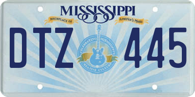MS license plate DTZ445