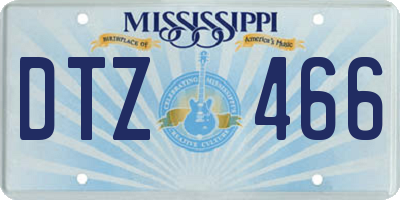 MS license plate DTZ466