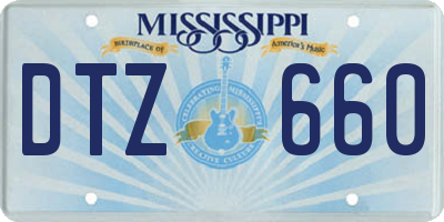 MS license plate DTZ660