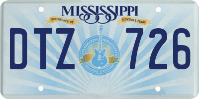 MS license plate DTZ726