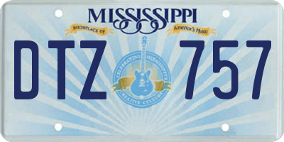 MS license plate DTZ757