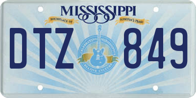 MS license plate DTZ849