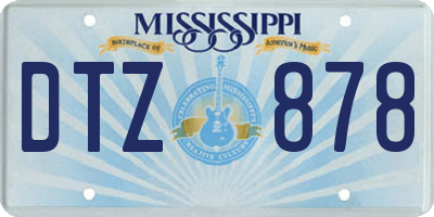 MS license plate DTZ878