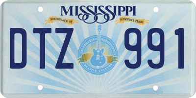 MS license plate DTZ991