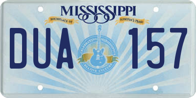 MS license plate DUA157