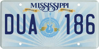 MS license plate DUA186
