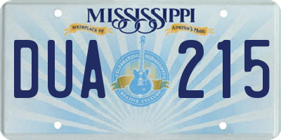 MS license plate DUA215