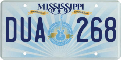 MS license plate DUA268