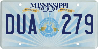 MS license plate DUA279