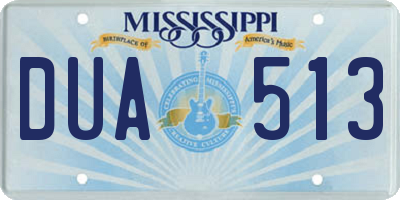 MS license plate DUA513