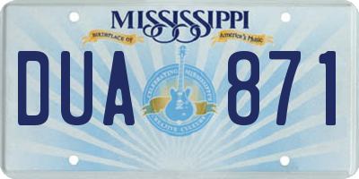 MS license plate DUA871