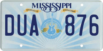 MS license plate DUA876