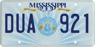 MS license plate DUA921