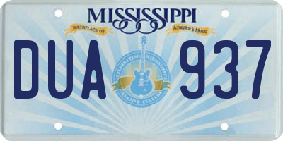 MS license plate DUA937