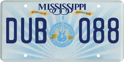 MS license plate DUB088