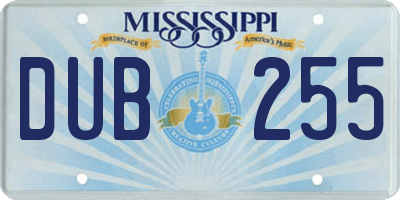 MS license plate DUB255