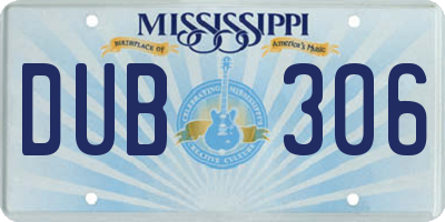 MS license plate DUB306