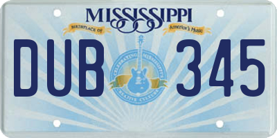 MS license plate DUB345