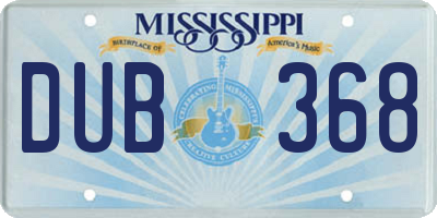 MS license plate DUB368