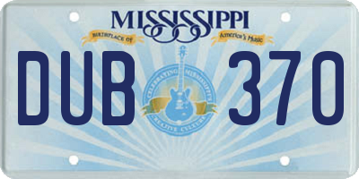 MS license plate DUB370