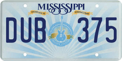MS license plate DUB375