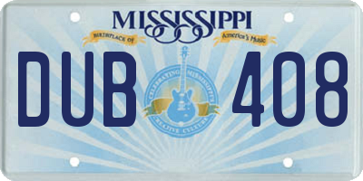 MS license plate DUB408