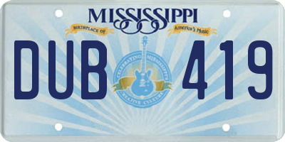 MS license plate DUB419