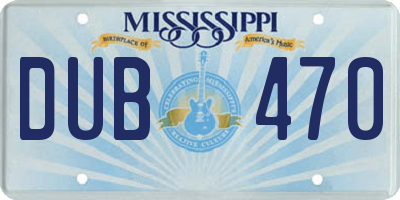 MS license plate DUB470