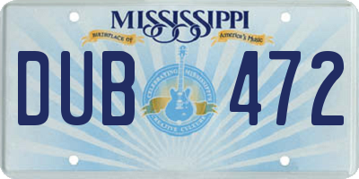 MS license plate DUB472