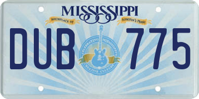MS license plate DUB775