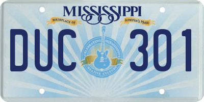MS license plate DUC301