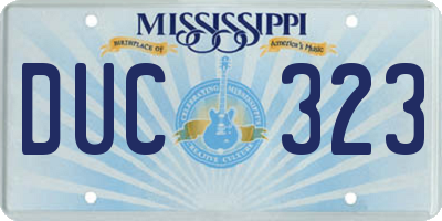 MS license plate DUC323