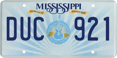 MS license plate DUC921