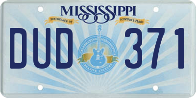 MS license plate DUD371