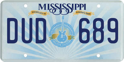 MS license plate DUD689