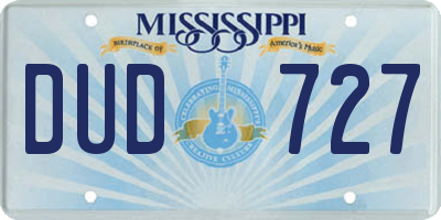 MS license plate DUD727