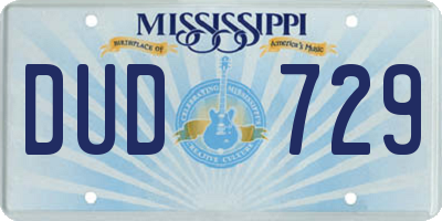 MS license plate DUD729