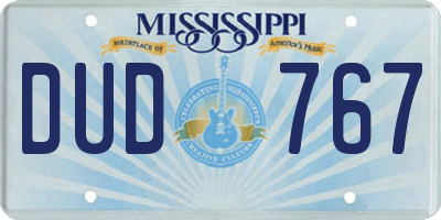 MS license plate DUD767