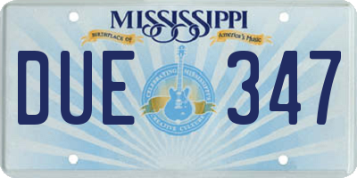MS license plate DUE347