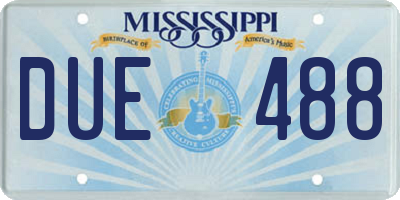 MS license plate DUE488