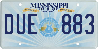 MS license plate DUE883