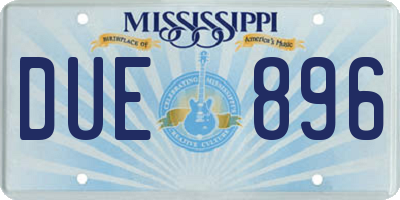 MS license plate DUE896