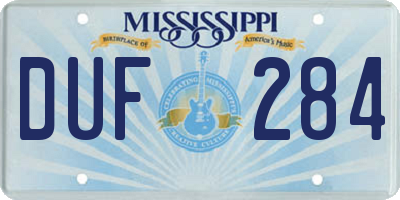 MS license plate DUF284