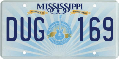 MS license plate DUG169
