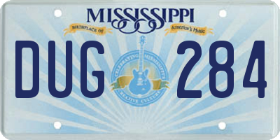 MS license plate DUG284