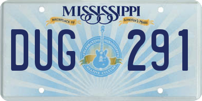 MS license plate DUG291