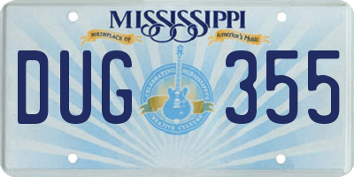 MS license plate DUG355