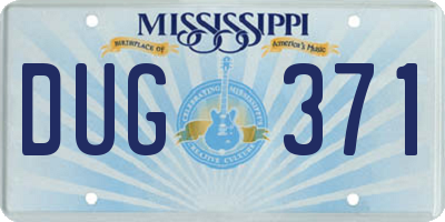 MS license plate DUG371